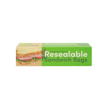 Load image into Gallery viewer, Biodegradable and Compostable Resealable Sandwich Zip lock Bags - 30 pack
