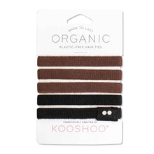 Load image into Gallery viewer, Kooshoo Certified Organic Hair Ties - Black/ Brown
