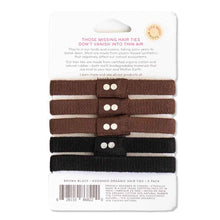 Load image into Gallery viewer, Kooshoo Certified Organic Hair Ties - Black/ Brown
