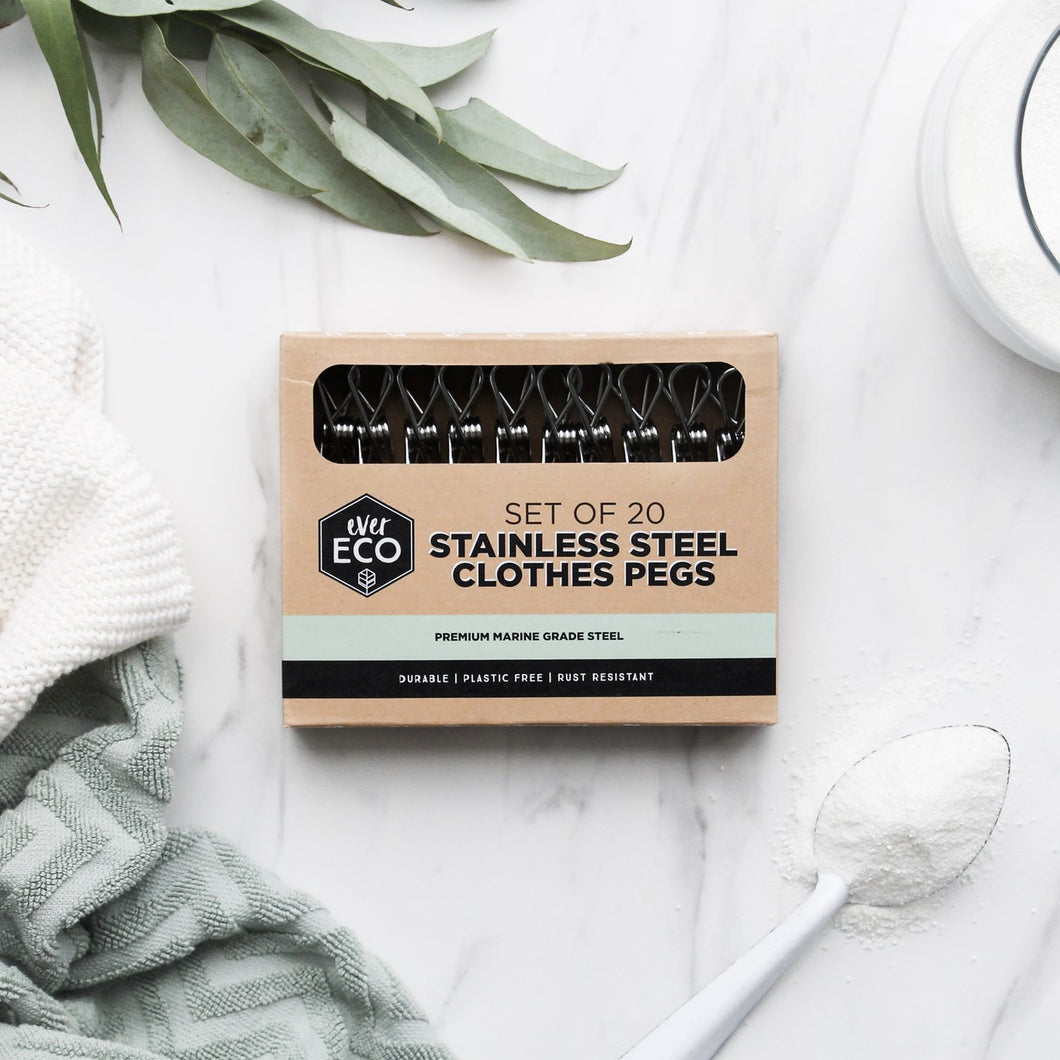 Ever Eco Stainless Steel Clothes Pegs - Pack of Twenty