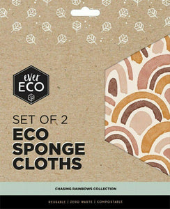 Ever Eco Sponge Cloths Chasing Rainbows - Pack of Two